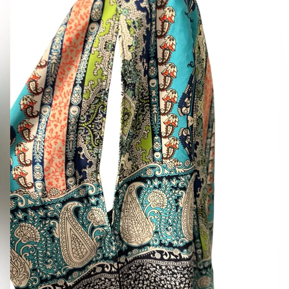 Moa Moa multicolored round neck cold shoulders & open 3/4 sleeves Womens size 2X - Picture 4 of 8